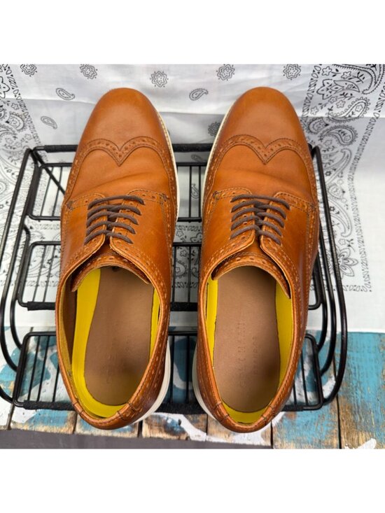 Cole Haan Grand OS Wingtip Oxford Brown Leather Shoes C22793 Mens Sz 9M EUC main image 9